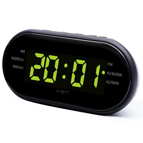 EAAGD LED Digital Alarm Clock AM/FM Radio with Dual Alarms Sleep & Snooze Function Outlet Powered Big Digit Display for Bedroom