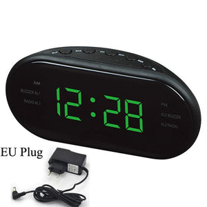 EAAGD LED Digital Alarm Clock AM/FM Radio with Dual Alarms Sleep & Snooze Function Outlet Powered Big Digit Display for Bedroom