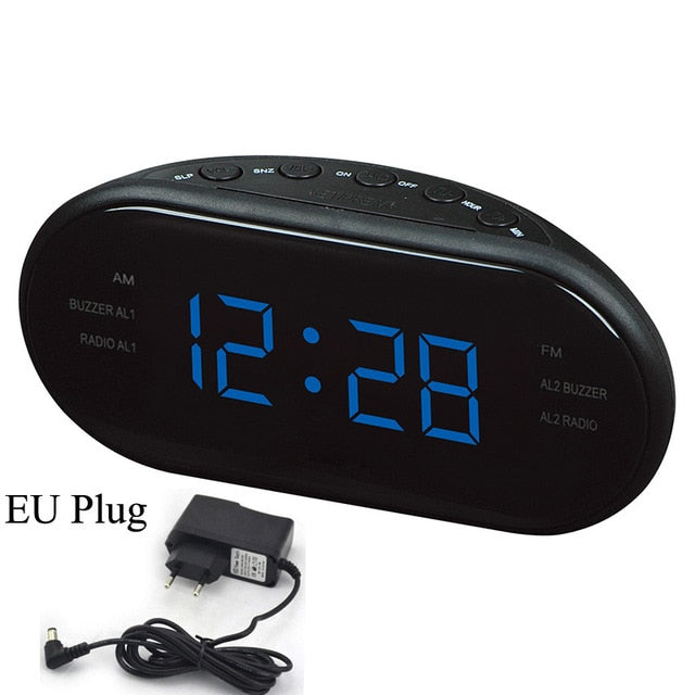 EAAGD LED Digital Alarm Clock AM/FM Radio with Dual Alarms Sleep & Snooze Function Outlet Powered Big Digit Display for Bedroom