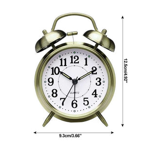 Creative Retro Alarm Clock Twin Bell Alarm Clock With Stereoscopic Dial Backlight Desk Clock Loud Alarm Clock Gift