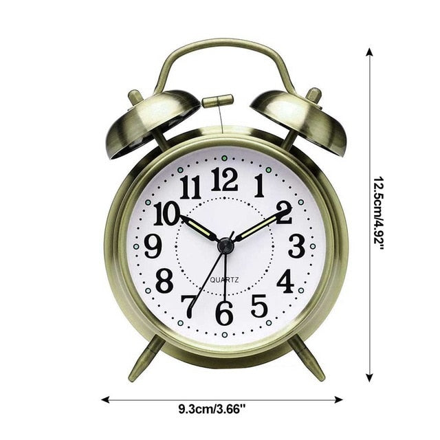 Creative Retro Alarm Clock Twin Bell Alarm Clock With Stereoscopic Dial Backlight Desk Clock Loud Alarm Clock Gift