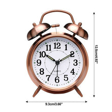 Charger l&#39;image dans la galerie, Creative Retro Alarm Clock Twin Bell Alarm Clock With Stereoscopic Dial Backlight Desk Clock Loud Alarm Clock Gift