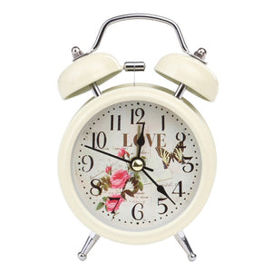 Alarm Clock Home Decor Ticking Retro Vintage Twin Bell Desk Bedside Alarm Clock 4 Colors Antique Clock Decoration Accessories