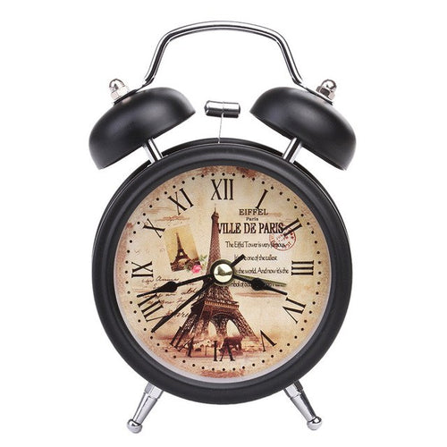 Alarm Clock Home Decor Ticking Retro Vintage Twin Bell Desk Bedside Alarm Clock 4 Colors Antique Clock Decoration Accessories