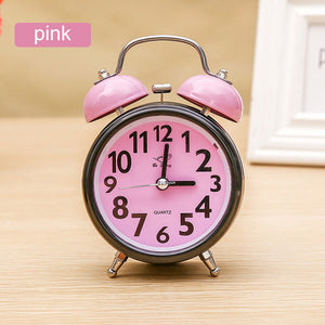 3 inch Alarm Clock Desk Table 4 inch Round Clocks Nightlight Quartz Metal Bell Ring Vintage Children Kid Morning Wake Up Z-3inDl